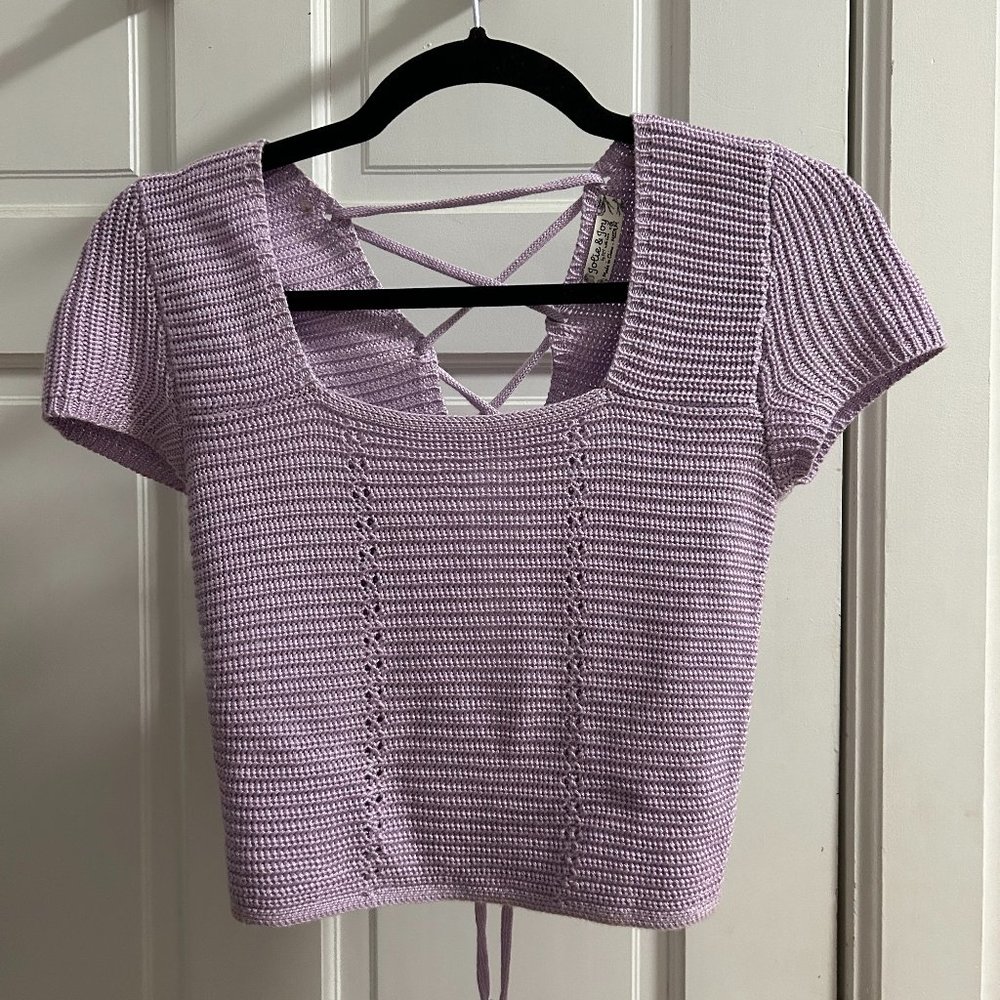 Lilac Crochet Crop Top
